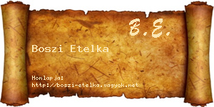 Boszi Etelka névjegykártya